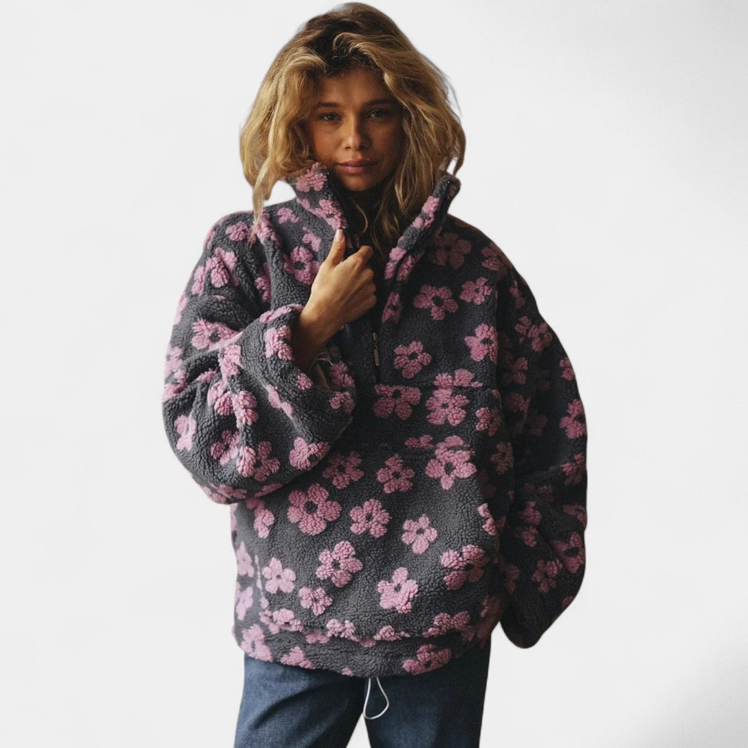 PATRICIA - FLORAL LONG-SLEEVE FLEECE JUMPER