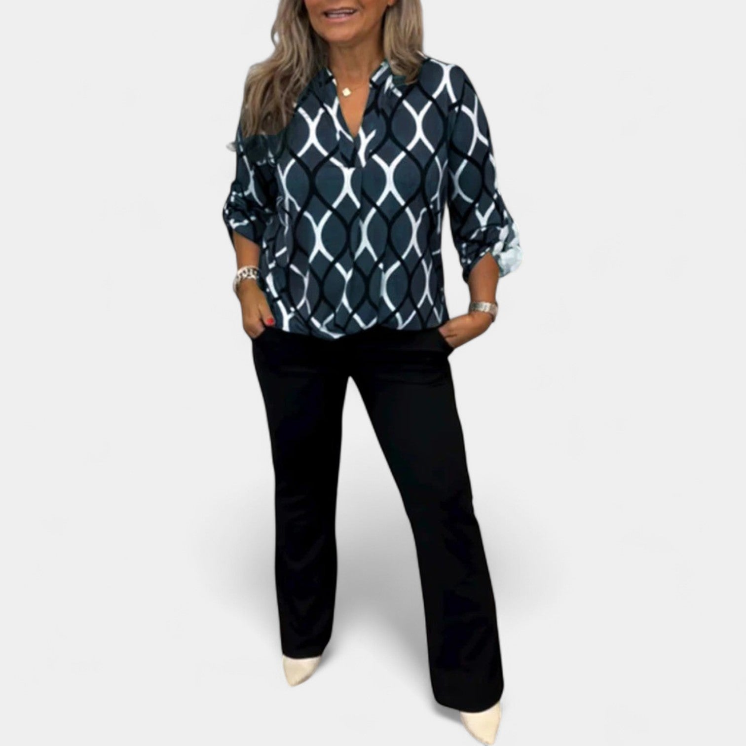 NORA - ELEGANT PRINT BLOUSE