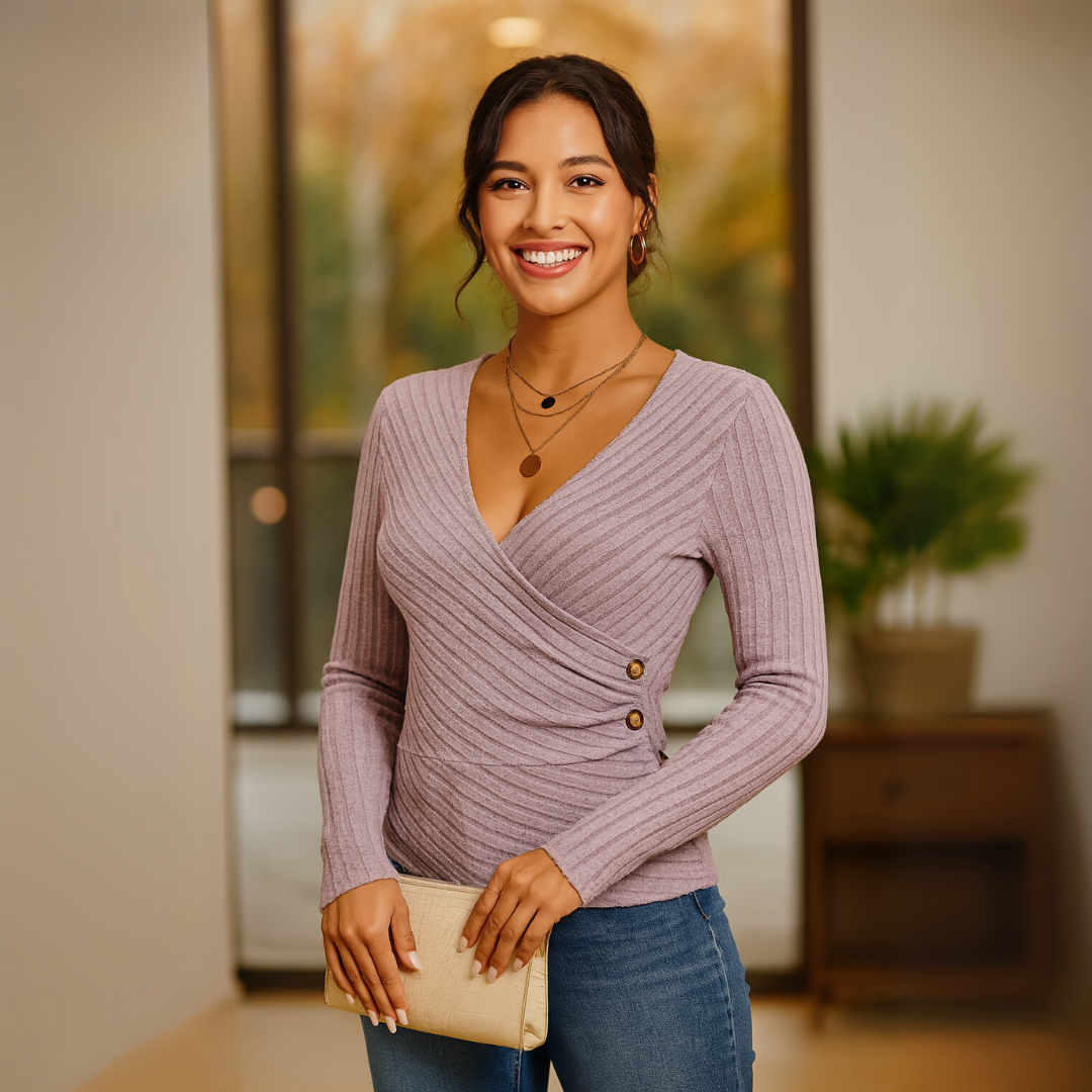 ELIZABETH TUMMY TUCK LONG SLEEVE TOP