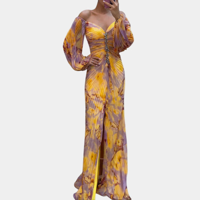 LYNN - ELEGANT V-NECK MAXI DRESS