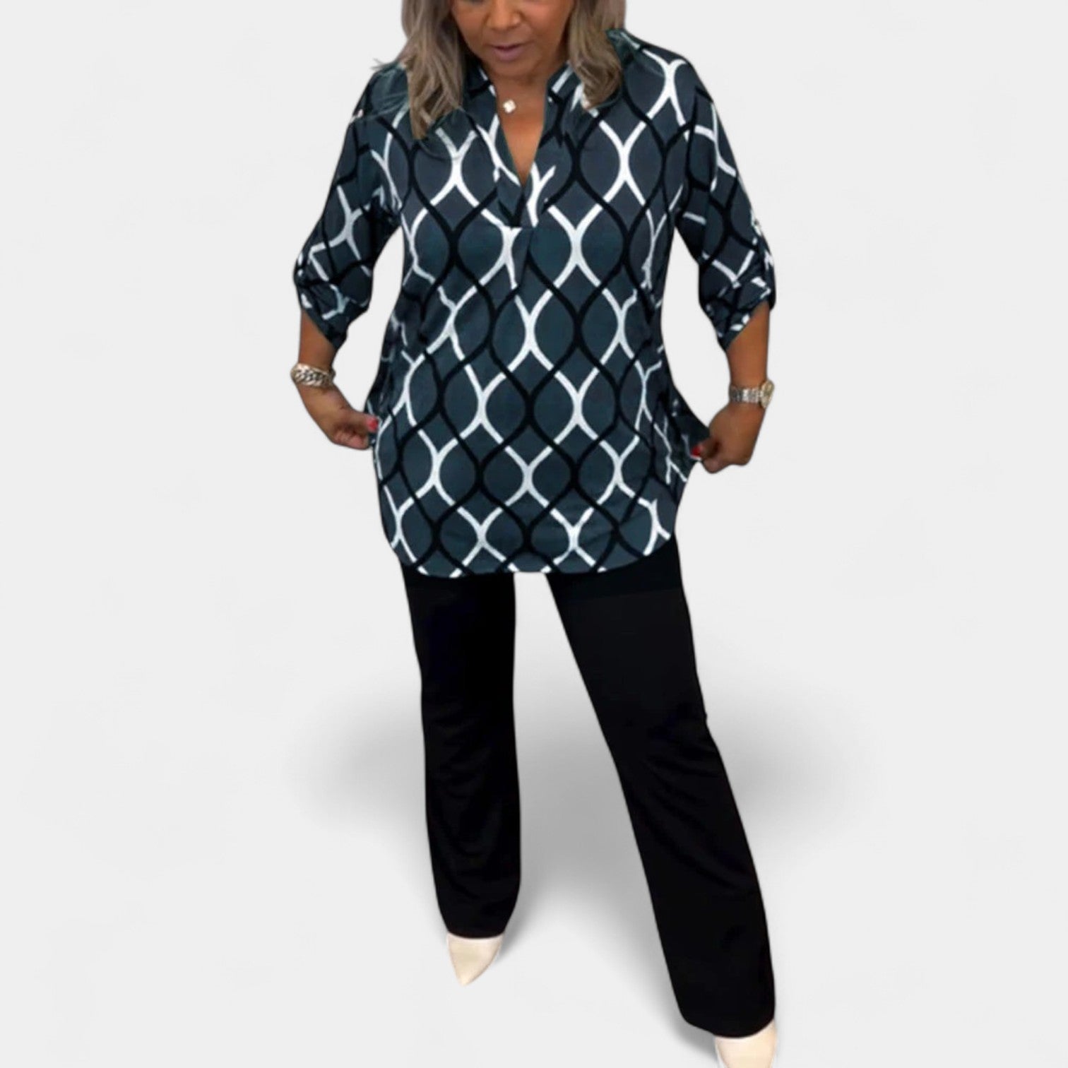 NORA - ELEGANT PRINT BLOUSE