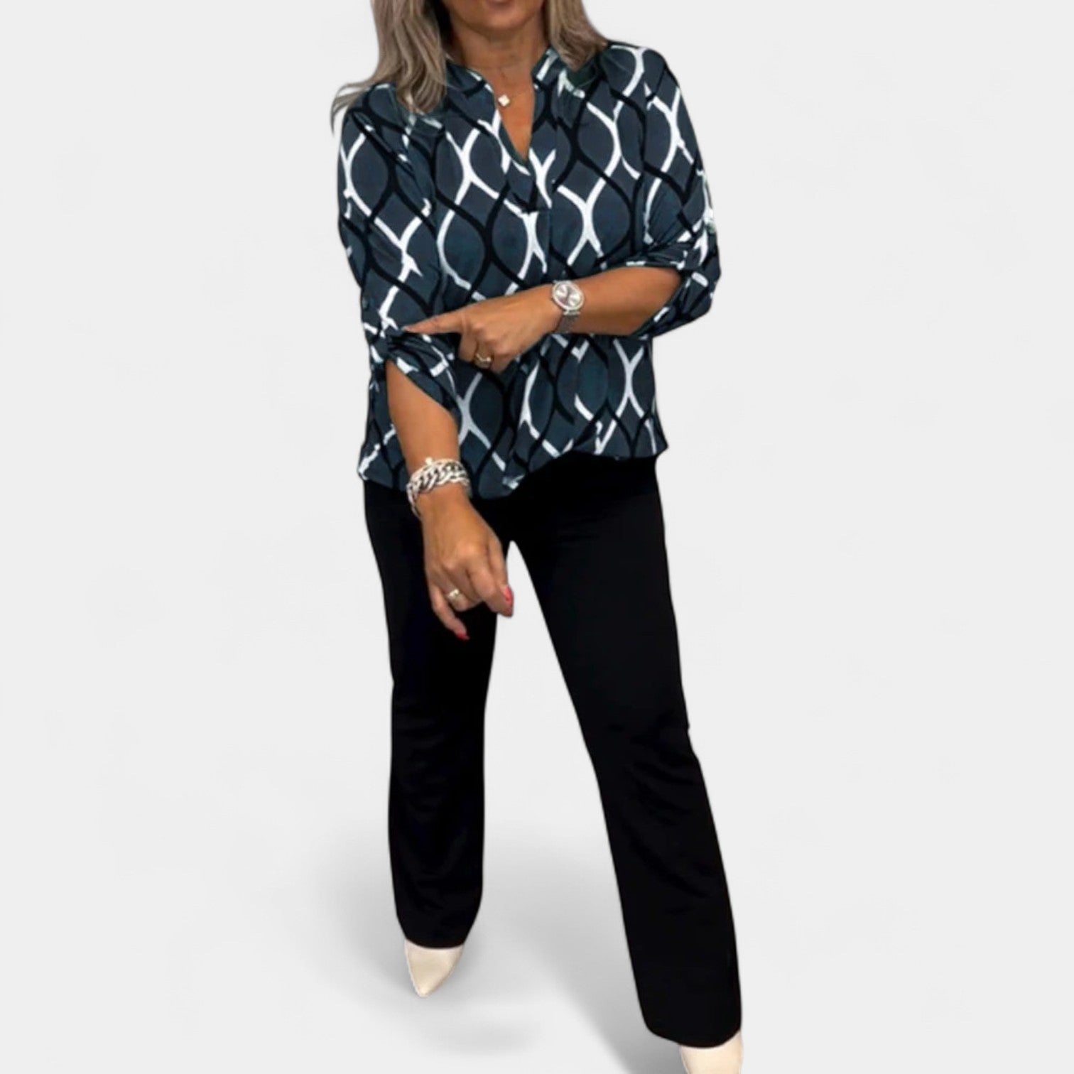 NORA - ELEGANT PRINT BLOUSE