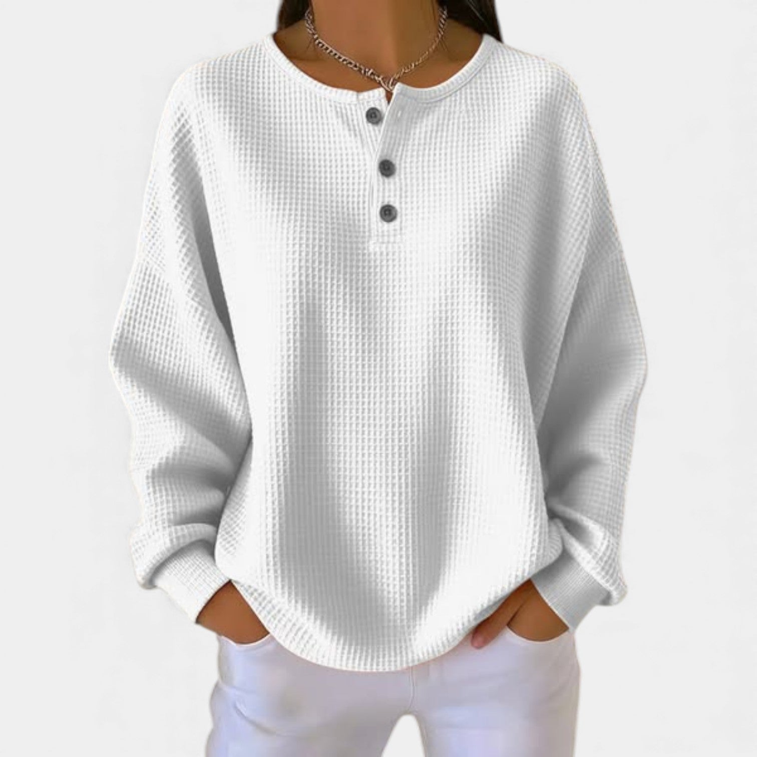 ALIAH - ELEGANT WAFFLE-KNIT WINTER SWEATER