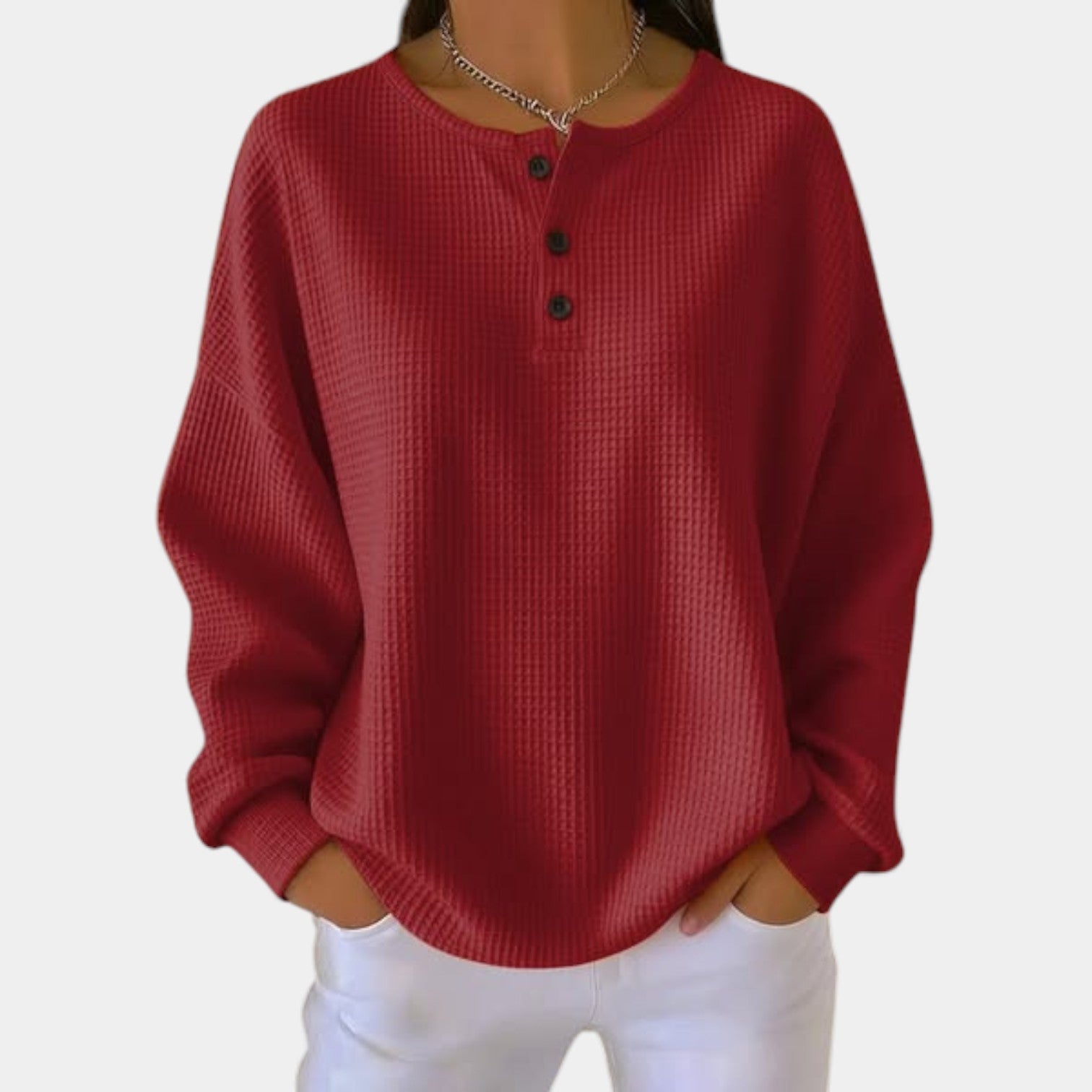 ALIAH - ELEGANT WAFFLE-KNIT WINTER SWEATER