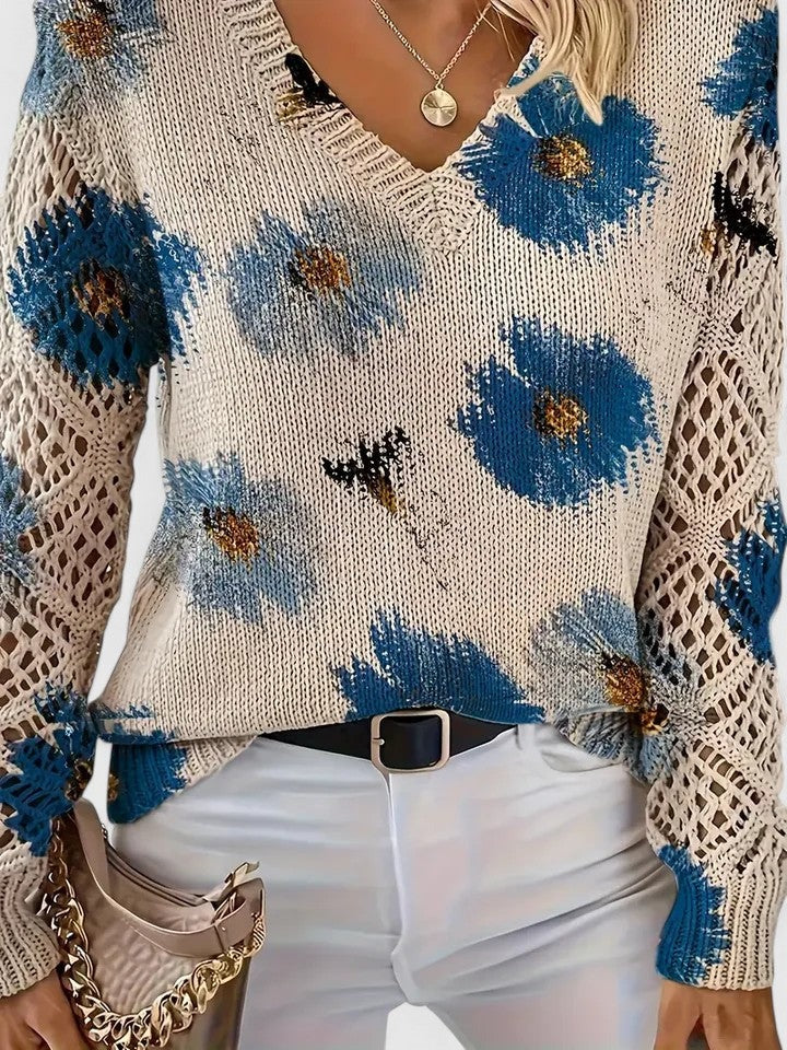 LAURA - ELEGANT FLORAL SWEATER