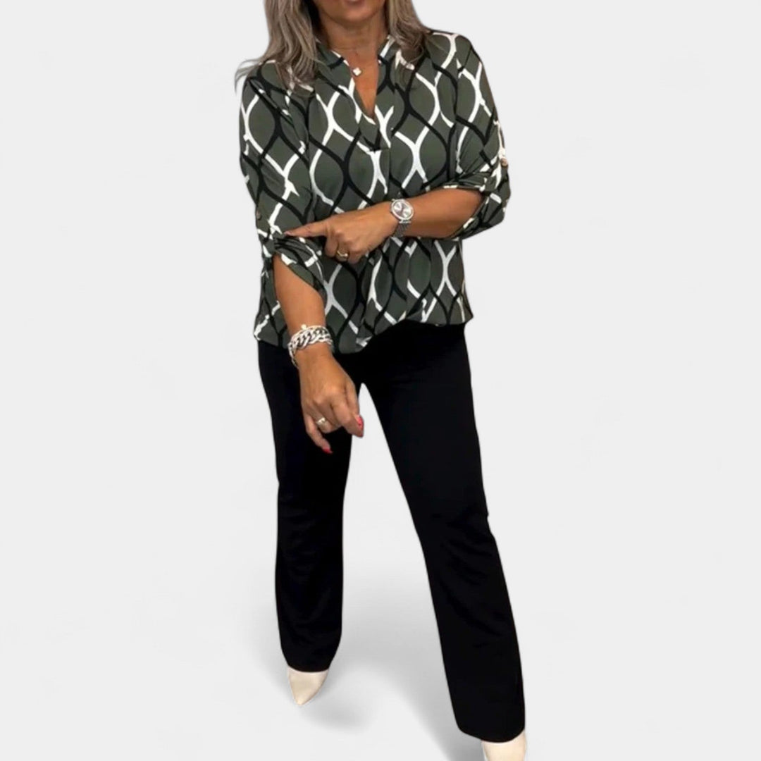 NORA - ELEGANT PRINT BLOUSE