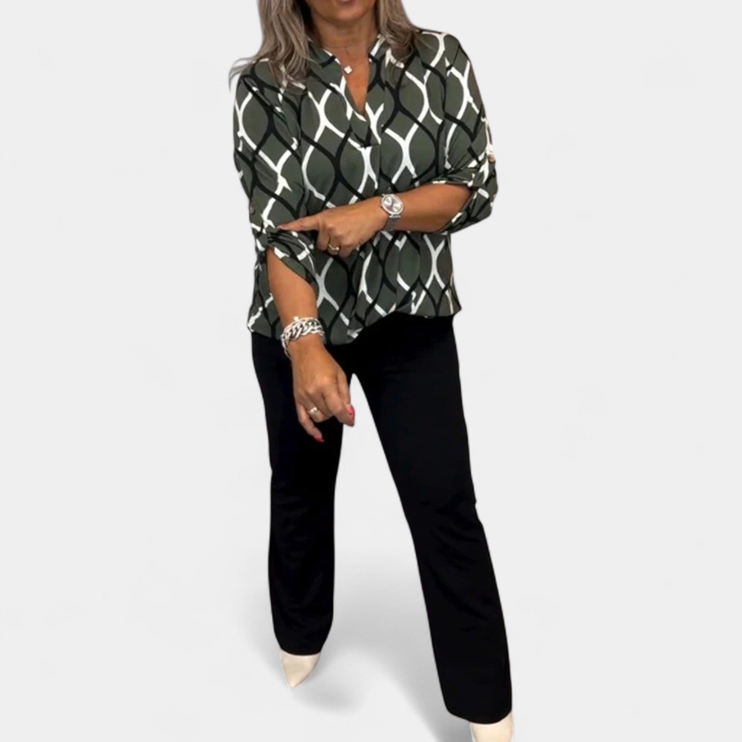 NORA - ELEGANT PRINT BLOUSE