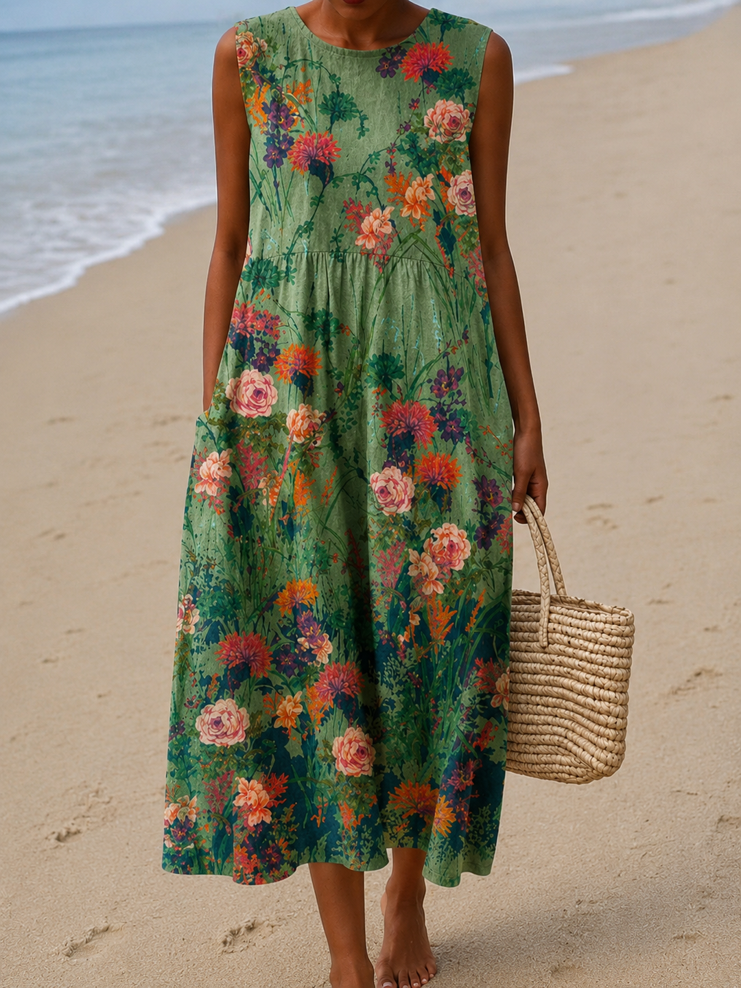 SAVANNAH™ - ELEGANT SLEEVELESS MIDI DRESS