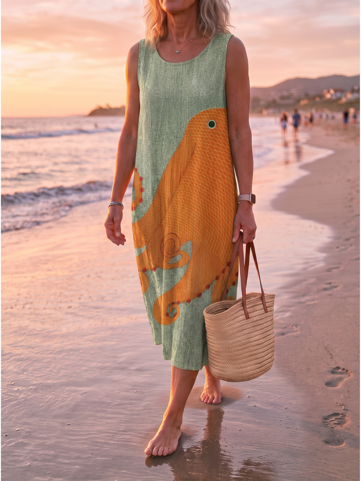 TESS™ - COASTAL PRINT MIDI DRESS