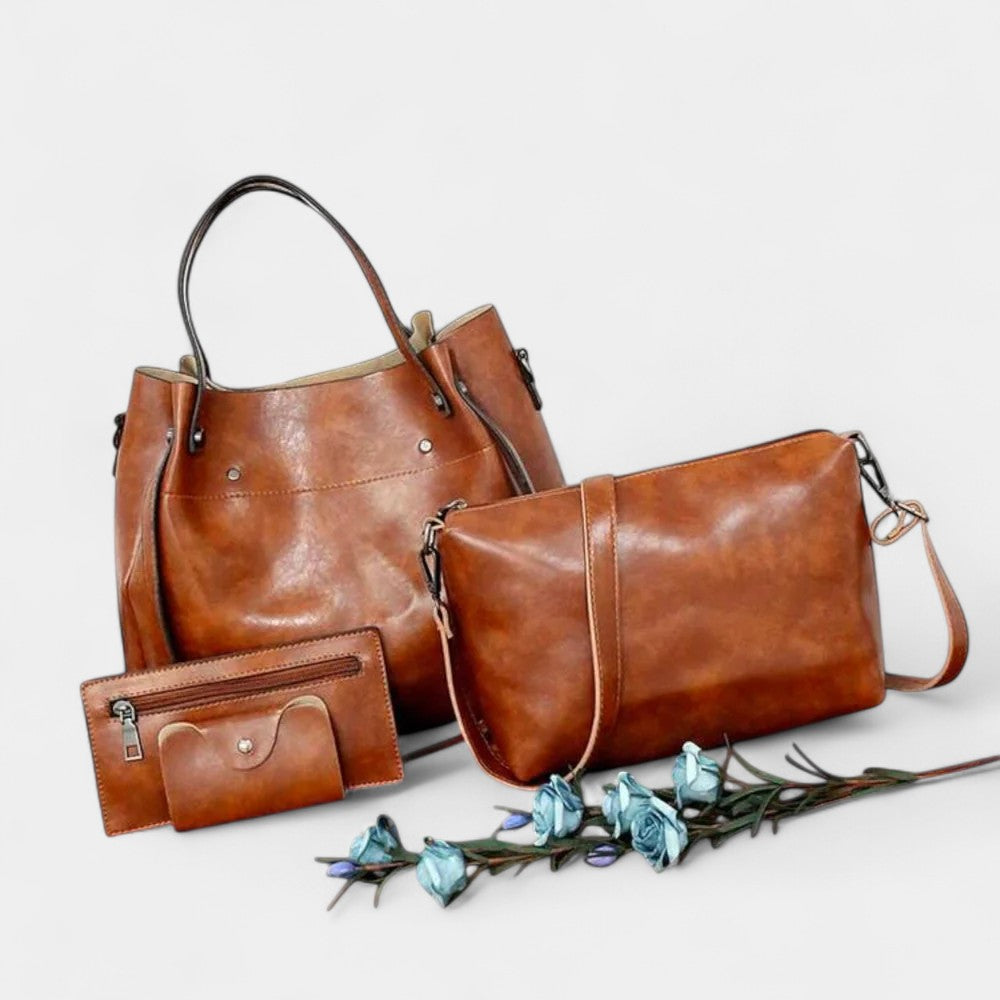 DANIELLA 4-PIECE LEATHER BAG SET