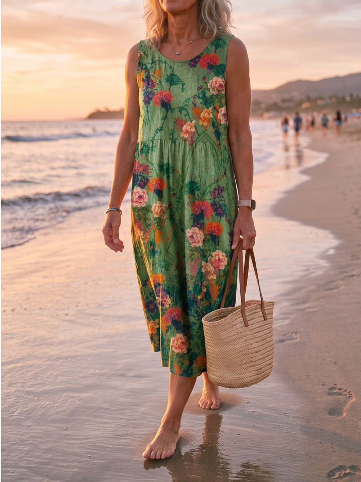 SAVANNAH™ - ELEGANT SLEEVELESS MIDI DRESS