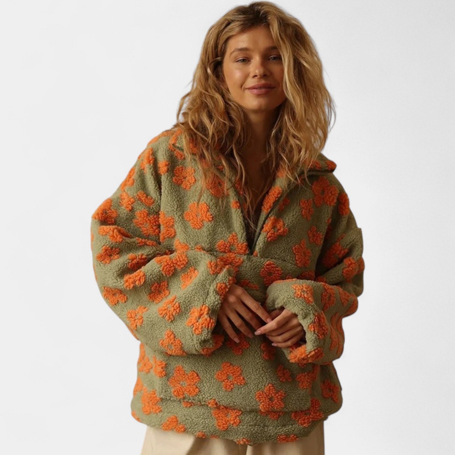 PATRICIA - FLORAL LONG-SLEEVE FLEECE JUMPER