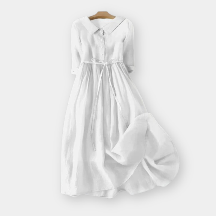 TAMMY™ - LINEN BLEND ELEGANT MIDI DRESS