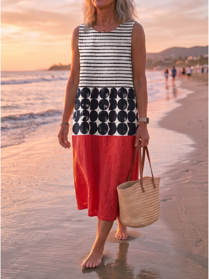 JANE™ - COLORBLOCK CASUAL MIDI DRESS