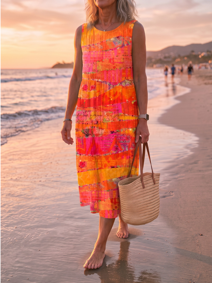 FAYE™ - COASTAL SLEEVELESS MIDI DRESS