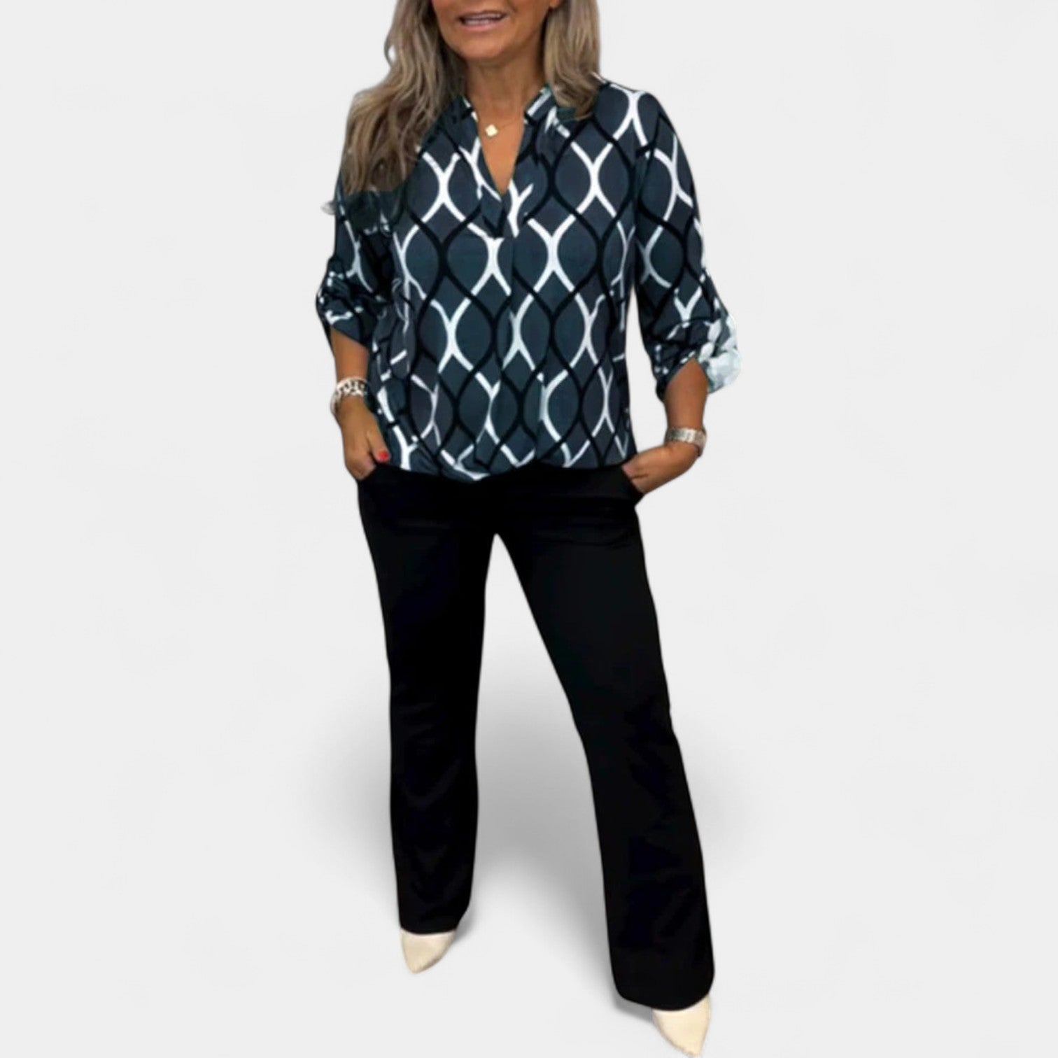 NORA - ELEGANT PRINT BLOUSE