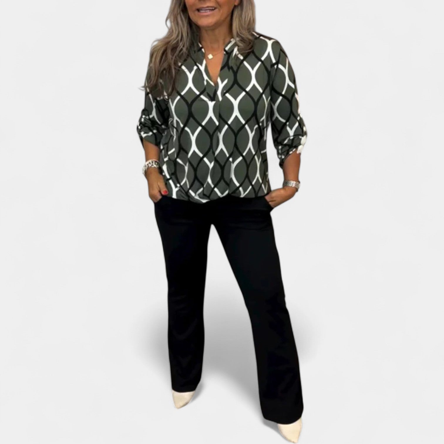 NORA - ELEGANT PRINT BLOUSE