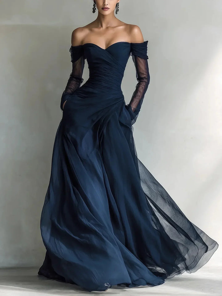 GERTRUDE™ - ELEGANT OFF-THE-SHOULDER MAXI DRESS