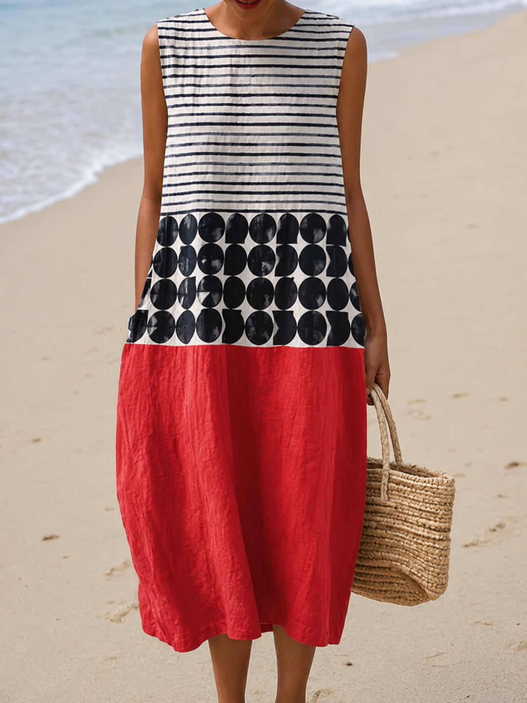 JANE™ - COLORBLOCK CASUAL MIDI DRESS