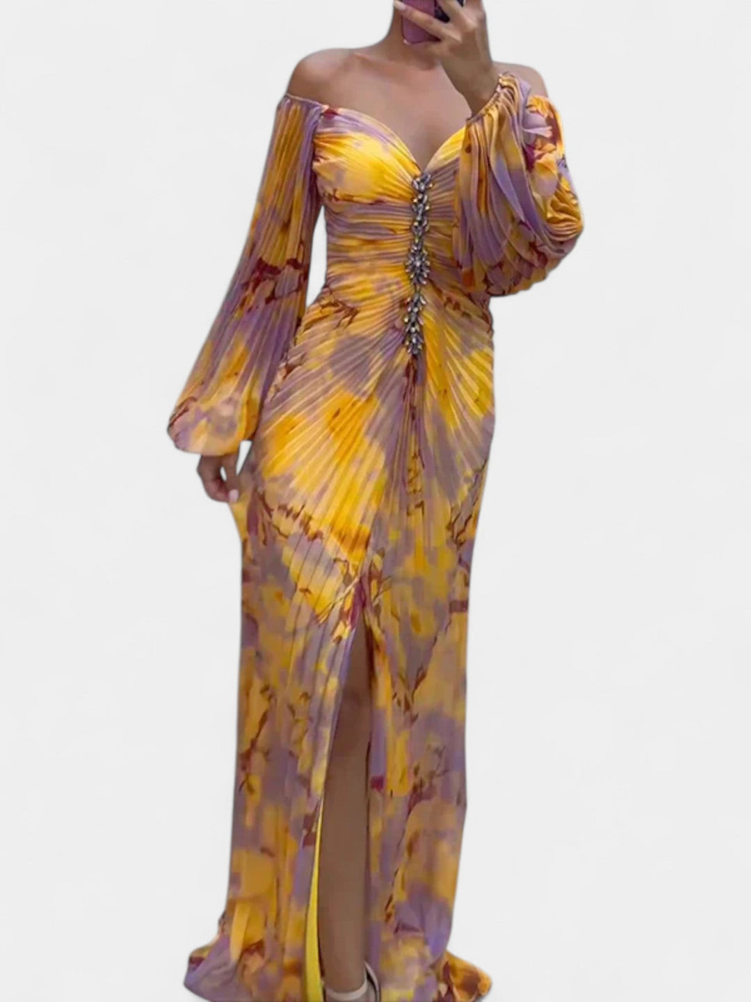 LYNN - ELEGANT V-NECK MAXI DRESS