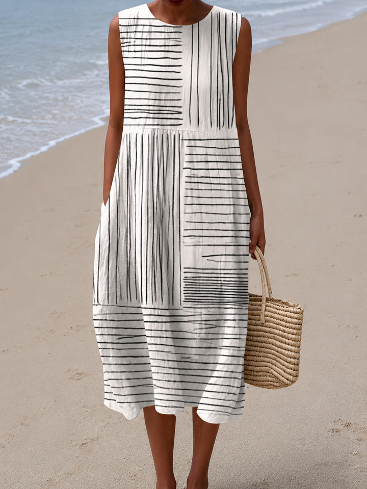 RINA™ - ELEGANT PRINT MIDI DRESS