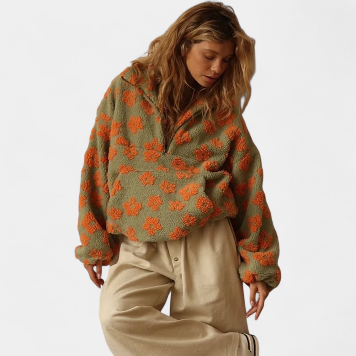 PATRICIA - FLORAL LONG-SLEEVE FLEECE JUMPER