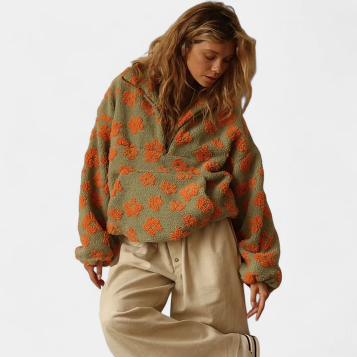 PATRICIA - FLORAL LONG-SLEEVE FLEECE JUMPER