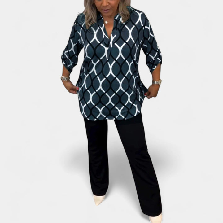 NORA - ELEGANT PRINT BLOUSE