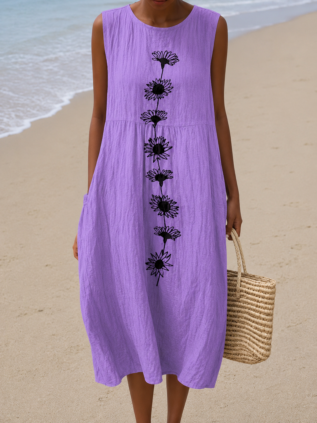 EMMA™ - VIOLET BLOOM MIDI DRESS