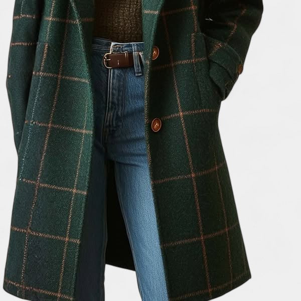 ADRIANA™ - CLASSIC PLAID WINTER TRENCH COAT