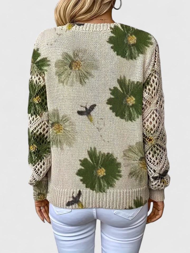 LAURA - ELEGANT FLORAL SWEATER