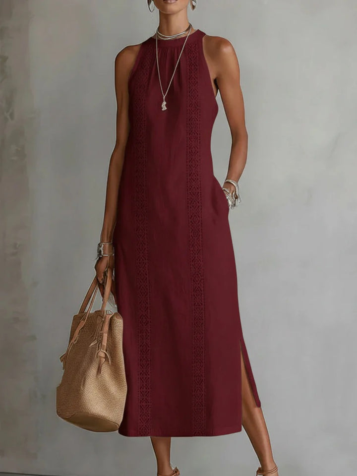 JIMENA™ - COTTON LINEN MIDI DRESS