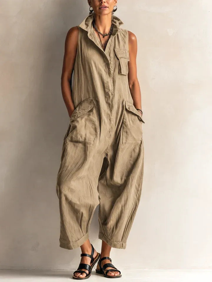 ALESSIA™ - CASUAL SLEEVELESS CARGO JUMPSUIT