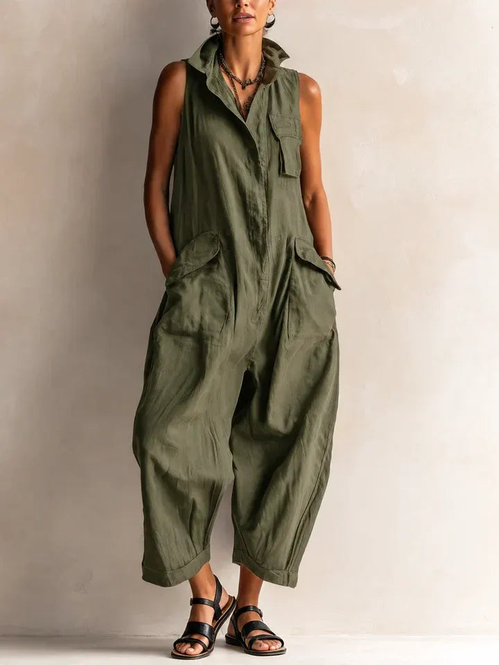 ALESSIA™ - CASUAL SLEEVELESS CARGO JUMPSUIT
