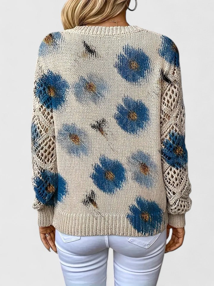 LAURA - ELEGANT FLORAL SWEATER