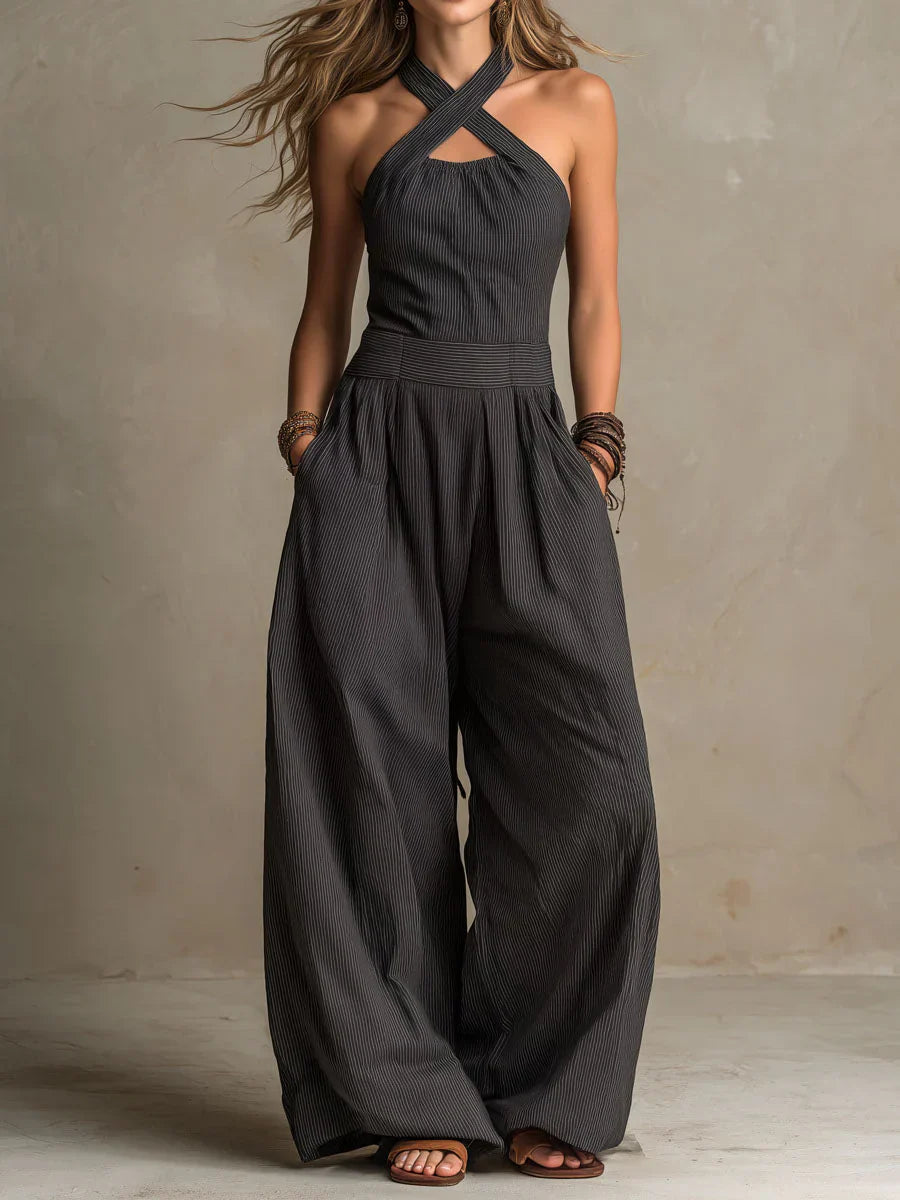 BIANCA™ - ELEGANT LINEN BLEND SUMMER JUMPSUIT