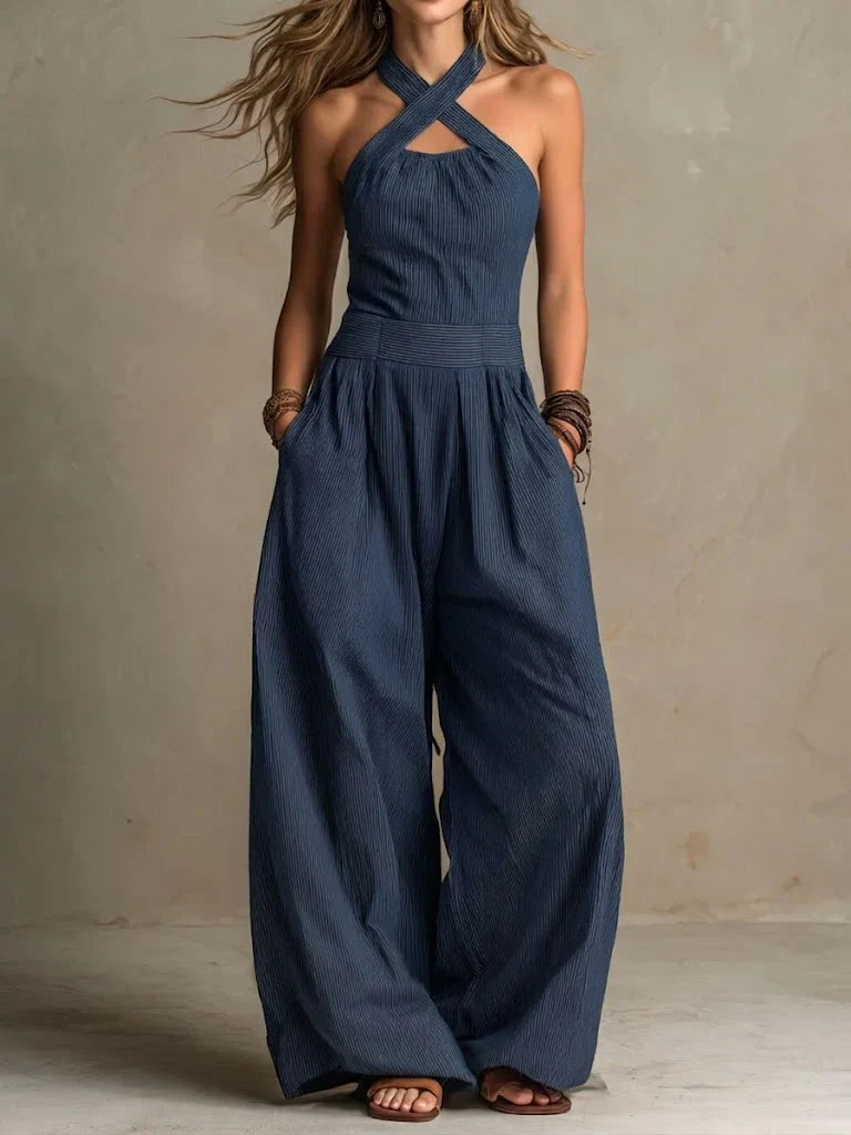 BIANCA™ - ELEGANT LINEN BLEND SUMMER JUMPSUIT